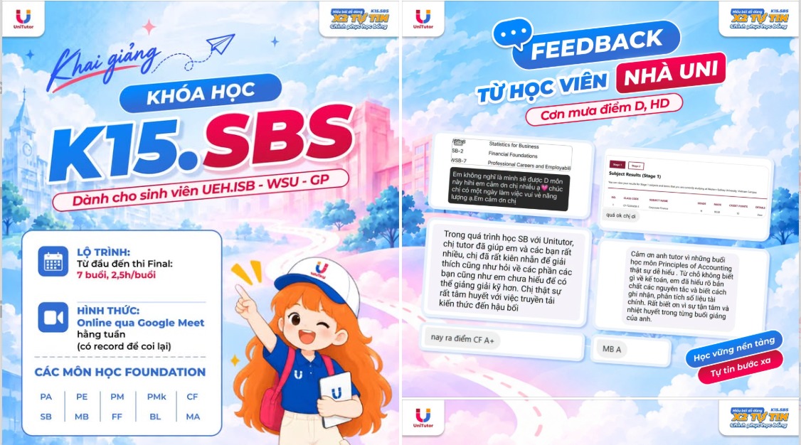 UniTutor SBS – Đồng hành cùng sinh viên ISB, WSU, GP